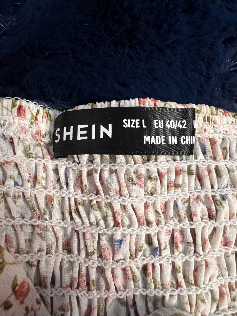 SHEIN Cream Floral Ruffle Camisole with Pink & Green Print - Picture 2 of 2